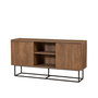Hanah Home Consola Moderna e Industrial Nogal y Negro con Almacenamiento 140x72x36 cm